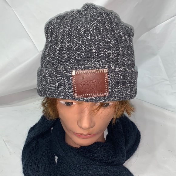 LOVE your Mellon Knit charcoal Beanie with snap for Pom (Pom not included) - Picture 1 of 6